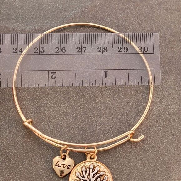 NEW Gold Tree of Life Love Heart Expandable Charm Bracelet - Picture 6 of 6